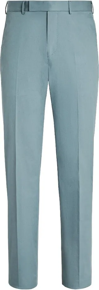 Straight-Leg Cotton Tailored Trousers