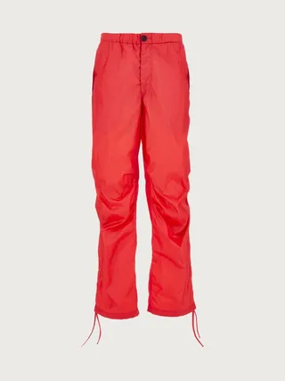 Ferragamo Men Drawstring cargo pants Red