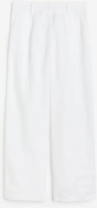 Wide-leg Linen-blend Pants
