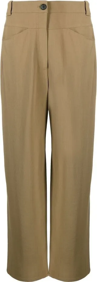 High-Waisted Straight Leg Trousers