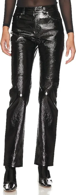 Mid Rise Leather Pant