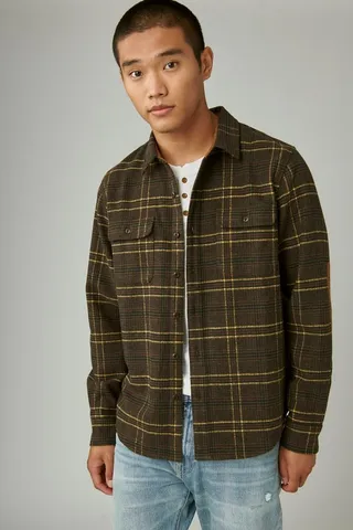 Wool Blend Workwear Long Sleeve Over-Shirt