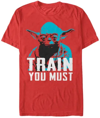 Star Wars Men's Classic Yoda Train You Must Short Sleeve T-Shirt