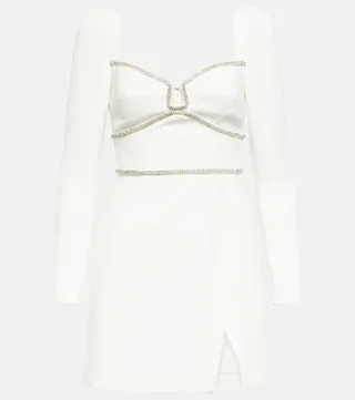 Embellished long-sleeve minidress