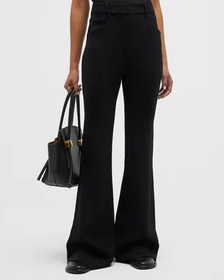 Flared Crepe Trouser Pants