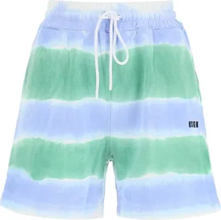 MSGM Striped Tie-Dye Jersey Shorts
