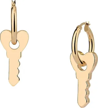 Color Forward 14K Yellow Gold Vermeil Key Huggie Earrings