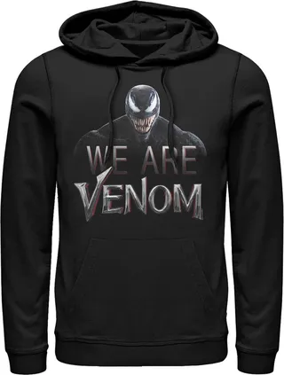 Men's Marvel We Are Venom Film Logo Pull Over Hoodie - Black - X Large