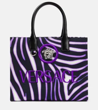 Medusa Small zebra-print tote bag
