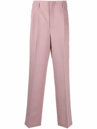 Pleated Straight-Leg Trousers