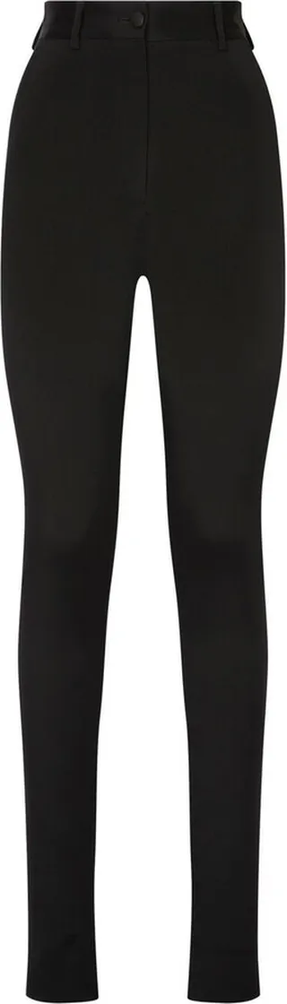Black High Waisted Skinny-Cut Trousers