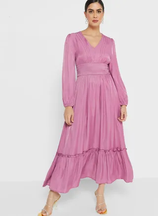 Puff Sleeve Relaxed Dress