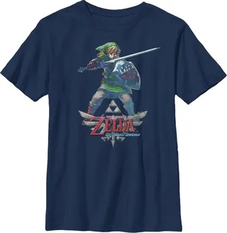 Boy's Nintendo Legend of Zelda T-Shirt - Navy Blue - Medium