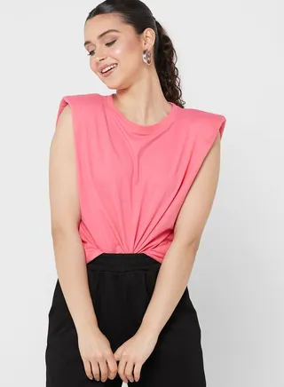T-Shirt With Padded Shoulder