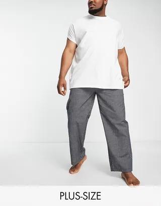 French Connection Plus woven lounge pant in black mini check