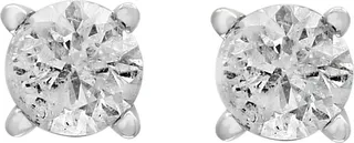 14K White Gold Round Diamond Stud Earrings - 0.25 ctw.