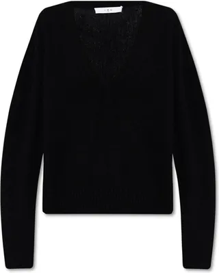 Iro Lilween Ribbed-Sleeved V-Neck Sweater