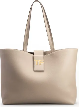 TF Small Grain Leather East-West Tote Bag