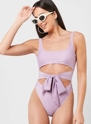 Swimsuit With Tie Front Detail