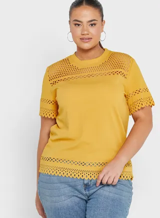 Laser Cut Detail T-Shirt