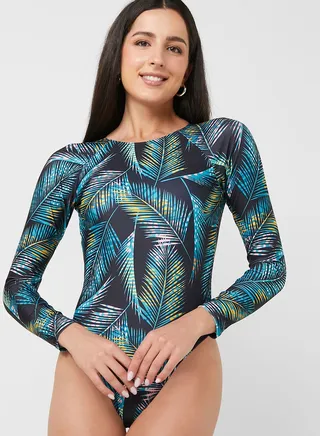 Athletic Printed Swimsuit
