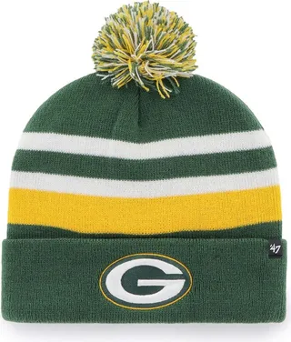 Men's Green Green Bay Packers State Line Cuffed Knit Hat with Pom