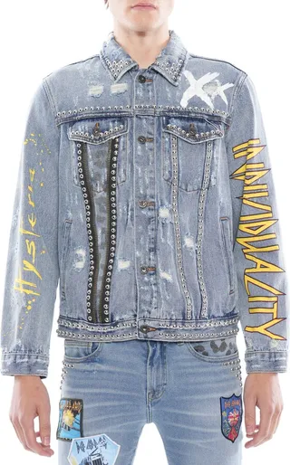 Type II Def Leppard Distressed Denim Trucker Jacketr