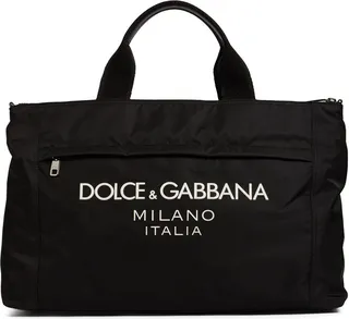 Logo nylon & leather duffle bag
