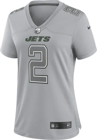 Nike Women's NFL New York Jets Atmosphere (Zach Wilson) Fashion Football Jersey in Grey