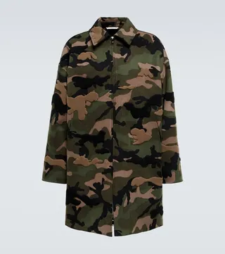 Camouflage wool and cashmere jacket