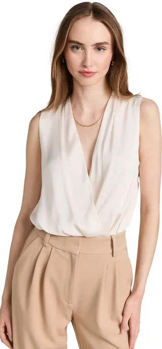 Favorite Daughter The Sleeveless Date Blouse Thong Bodysuit