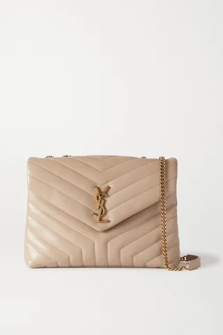 SAINT LAURENT - Loulou Medium Quilted Leather Shoulder Bag - Neutrals