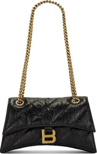 Balenciaga Small Crush Chain Bag in Black