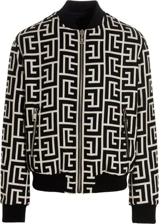 Balmain Reversibile Monogram Bomber Jacket