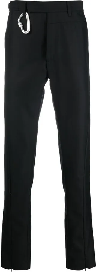 Black Keyring Attachment Straight Leg Trousers