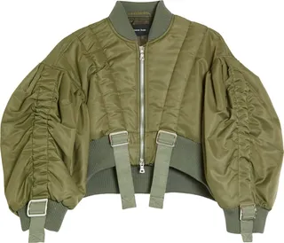 Adjustable Crop Bomber Jacket
