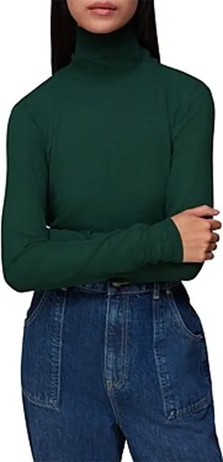 Whistles Essential Ribbed Turtleneck Top
