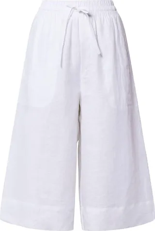 High-Waist Linen Bermuda Shorts