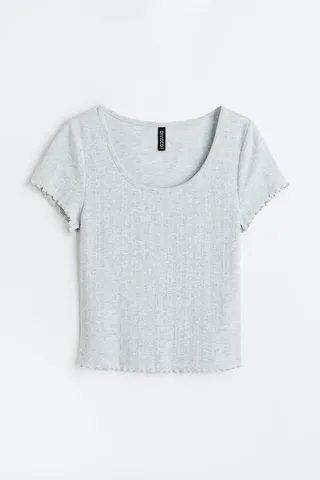 Pointelle Jersey Top