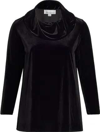 Stretch Velvet Cowl Tunic