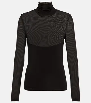 Francesca mesh turtleneck top
