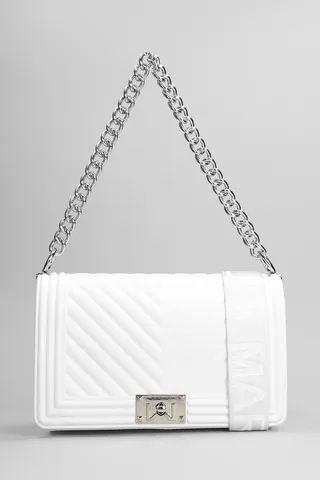 Flat M Shoulder Bag In White Pvc
