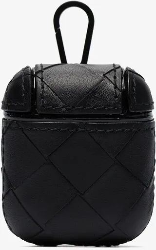 Black Woven Leather AirPods Case