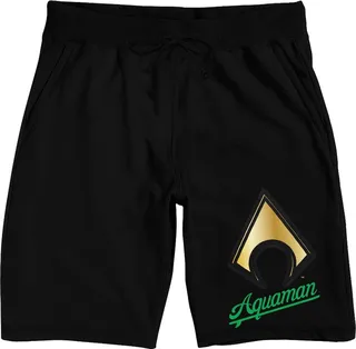 Aquaman Logo Men’s Black Sleep Pajama Shorts -Small
