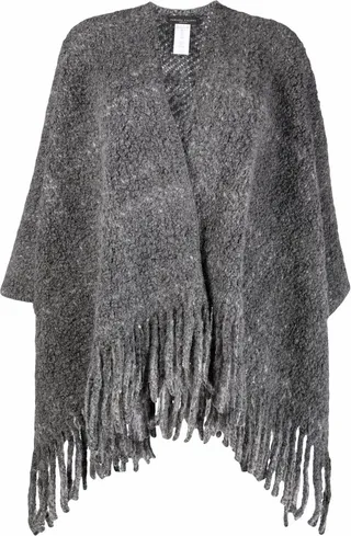 Tassel-Draped Knitted Poncho