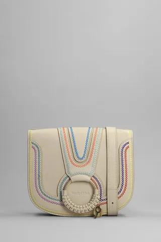 Shoulder Bag In Beige Leather