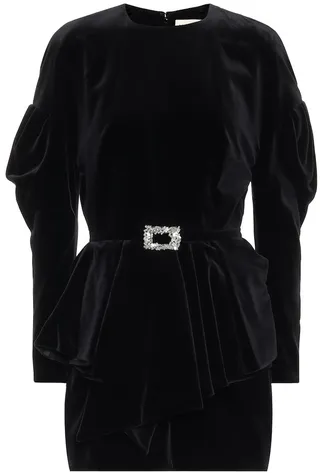 Embellished velvet minidress