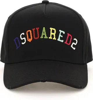 Dsquared2 Logo Embroidered Distressed Baseball Cap
