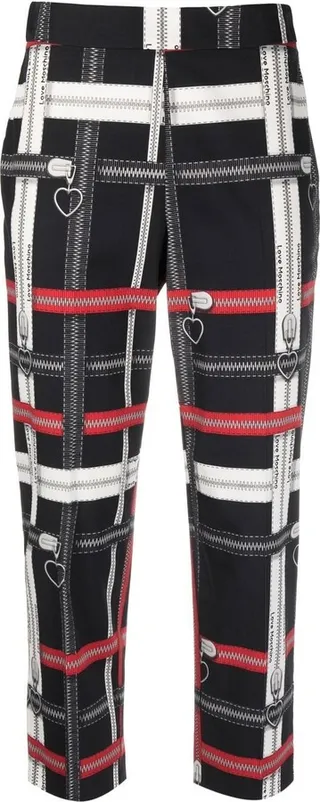 Zip-Print Cropped Trousers
