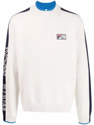 Logo-Patch Half-Zip Jumper